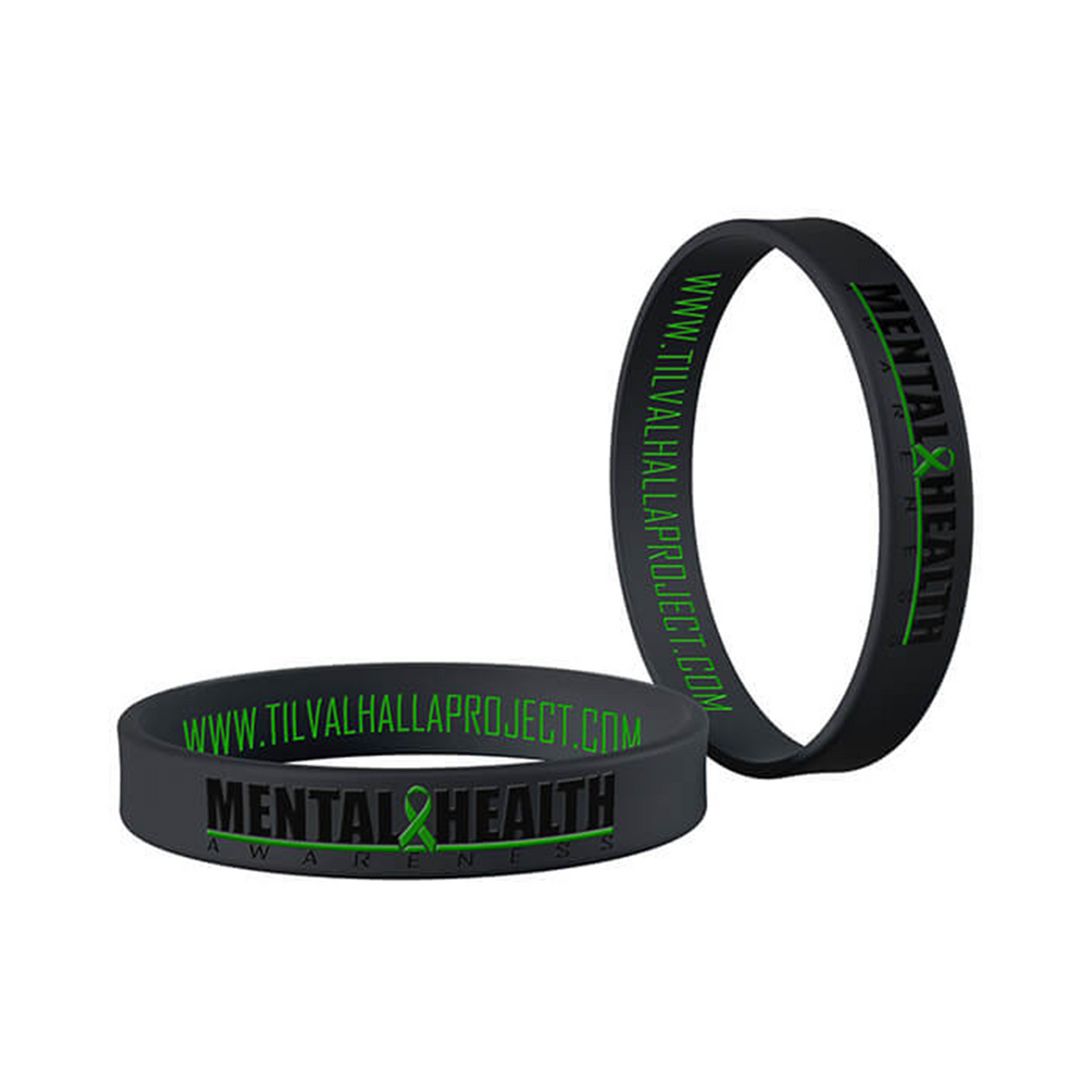 Dark Grey Mental Health Awareness - Silicone Bracelet